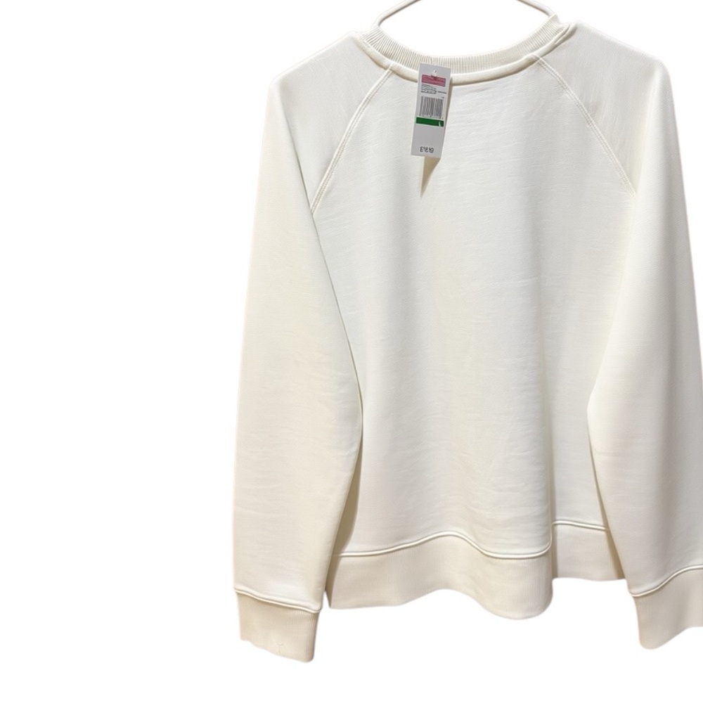 Vineyard Vines Cream Pullover with Pale Pink Logo - Picture 3 of 6